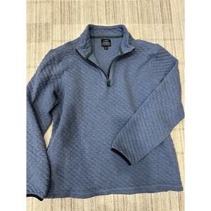 J. Crew Men's Jacket L - Blue Cotton Quilted Sweater Casual Office Classic Fall